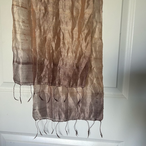 Silk Scarf in Ombre Pink and Purple - Picture 5 of 7